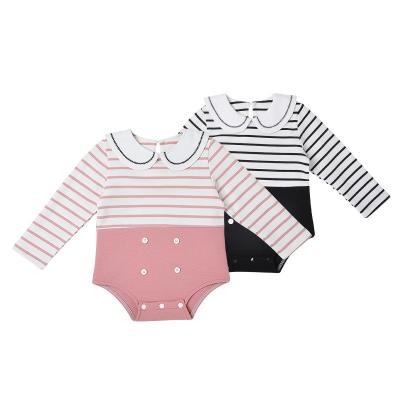 China Hot Selling Hot Selling Infant Baby Bodysuit Soft Stripe Long Sleeve Baby Bodysuit Infant Soft Baby Long Sleeve Bodysuit for sale