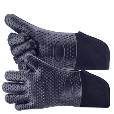 China Wellflyer Modern High Quality Silicone Kitchen Oven Gloves Heat Resistant Glove With Fingers for sale