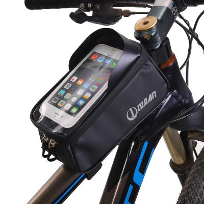 China Mesh Cloth Wellflyer Bicycle Touch Screen Phone Bag Waterproof Mountain Bike Front Frame Holder Bag for sale