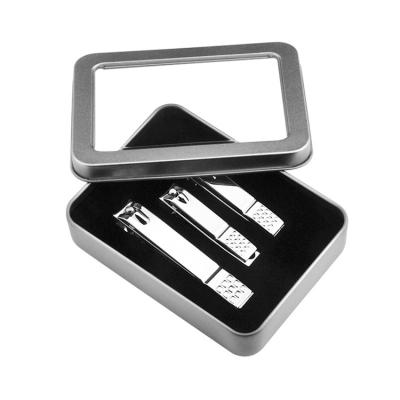 China Wellflyer Classic Finger Grooming Kit Toe Nail Clippers Manicure Set of 3 Pieces in Window Metal Box for sale