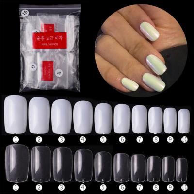 China WELLFLYER Clear Short Square High Quality French And Natural Full Cover Fake Nail Tips For Nail Salons And DIY Nail Art for sale