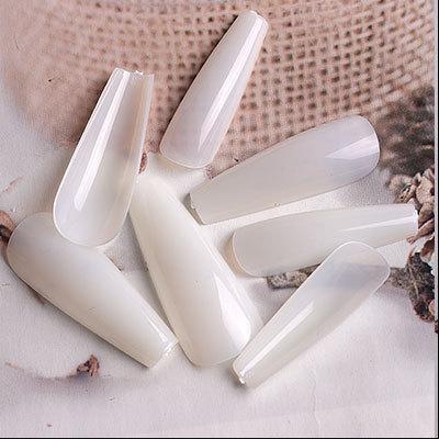 China WELLFLYER FANATS-010 French Clear Full Cover Acrylic Multi Shaped False Nail For Nail Salons And DIY Nail Art for sale