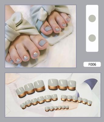 China WELLFLYER-24 Pcs Design Fake Nails Natural Press On Toenails Artificial False Toenails Manicure for Women and Girls for sale