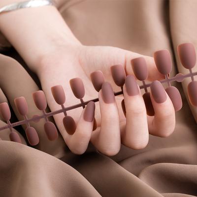 China WELLFLYER 24pcs Design Almond Flexible Matte False Nails Press On False Nail Tips Office Finger Daily Wear for sale