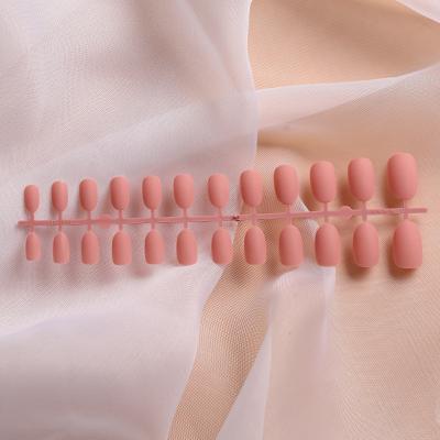 China WELLFLYER 24pcs Design Almond Flexible Matte Pink False Nails Press On Office Finger Daily Wear False Nail Tips for sale