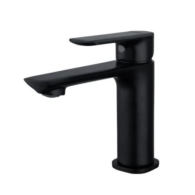 China Black Brass Watermark Bathroom Faucet Black Bathroom Faucet Handle Modern Single Vanity Faucets for sale