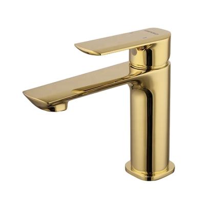 China Single Lever Basin Mixer Tap Hot And Cold Water Taps Modern Gold Bathroom Sink Faucet Manufacturer for sale