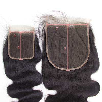 China Can be complexion & ironed & & 7x7 Lace Closure Body Wave Brazilian Bleached Lace Closure Hair Perfect Lady No Shedding HD Hair Thinning Fine Swiss Frontal Closure for sale