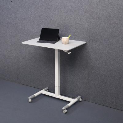 China Small Rolling Mobile Height Adjustable Portable Laptop Computer Stand (Height) Stand Desk Cart Table with Wheels Folding Desks for Small Spaces for sale