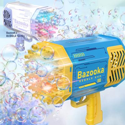 China Ourdoor Toy Outdoor Summer Toys For Kids Plastic Holes 69 Bazooka Bubble Gun Light Up Bubble Toys Launch Rechargeable Electric Bubbles Machine for sale