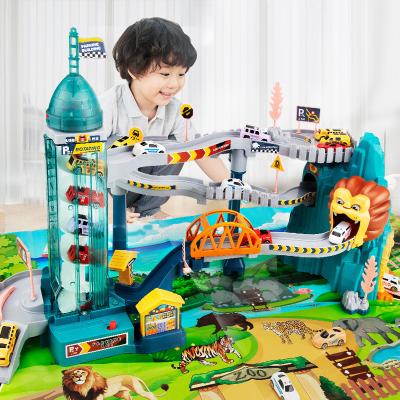 China Flexible Tracks Set Factory Supply Hot Selling Lion Rock Track Toys Car Parking Lane Toys for sale