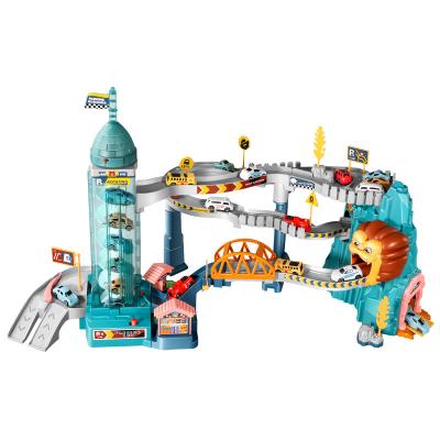 China Flexible Tracks Set Elevator Electric Rail Car Set Assembled Children DIY Lion King Rail Toys for sale