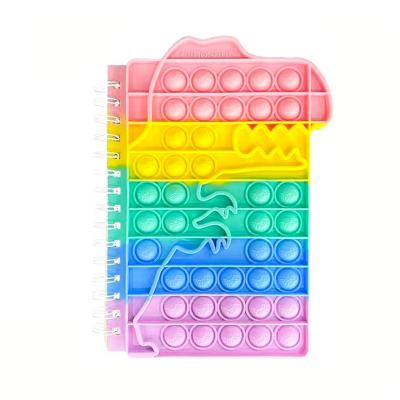 China New Products Silicone Cover Notes Colors Eco-friendly Material Stress Reliever Push Bubble Notebook A5 for sale