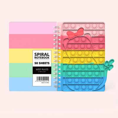 China Eco-Friendly Material New Products Bubble Antistress To Relieve Autism Cheap Note Silicone Cover Pops The Restless Person Notebook for sale