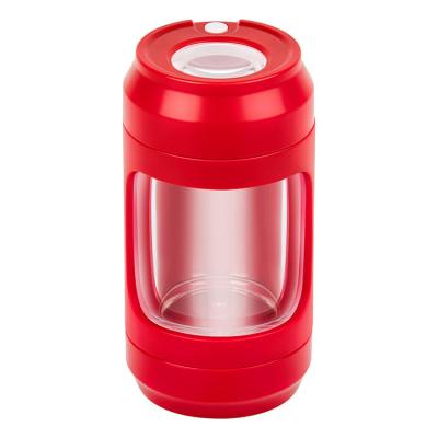 China Hot Selling Tight Stocked Air Storage Spice Stash Container Led Pot Glow Plastic Jar With Grinders for sale