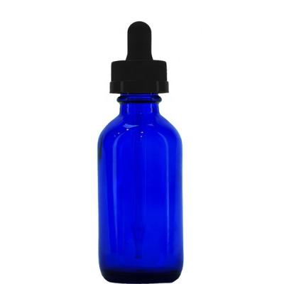 China Personal Care 1oz 2oz 4oz 8oz 16oz Amber Glass Boston Dropper Bottles blue with cap child safe for sale