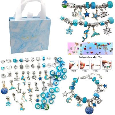 China Cute Oil Drop Resin Color Unicorn Bracelet Making Kit Girls DIY Pendant Jewelry Set Gifts For Kids for sale