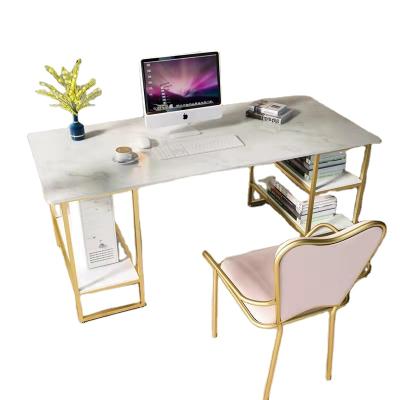 China Nordic Practical Home Study Multifunctional Desk Designer Office Chair With Shelf Marble Computer Desk for sale