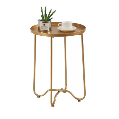 China Modern simple table family small tea table bedroom balcony sofa corner folding iron style INS multifunctional tea table for sale