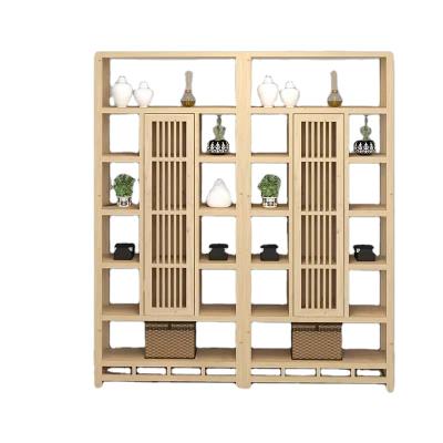 China Living Room Floor-to-Ceiling Practical Gold Storage Study Shelf Shelf Nordic Solid Wood Decorative Rack for sale