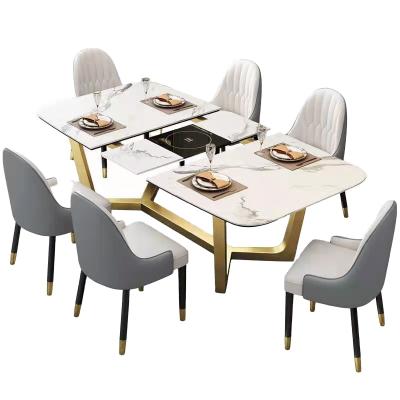 China Nordic marble dining table and chair combination of K/D dining table family dining table rock dish for sale