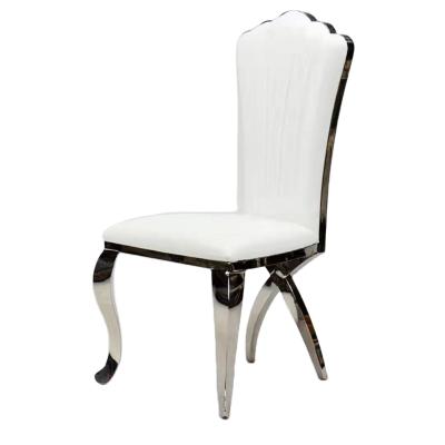 China New Practical Hot Banquet High Back Chair Stainless Steel Hotel Wedding Banquet Silver Chair for sale