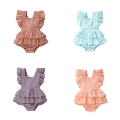 China 100% Multicolor Bow Tie Baby Clothes Summer Breathble Baby Rompers Comfortablebaby Clothes Cotton Newborn Romper Clothes for sale