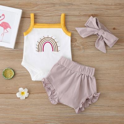 China Breathable Baby Clothes Sling Summer Newborn Baby Set Sleeveless Suits 0 To 6 Months And Sets for sale