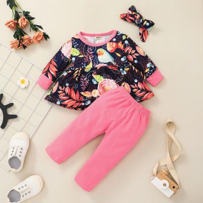 China Autumn Kids Clothes Girls Anti-Shrink Baby Set Clothes Cotton 3pcs Leisure Suit Children's Wear Outfits for sale