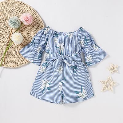 China New Designer Boutique Sleeve Summer Breathble Floral Romper Comfy High Quality Short Newborn Baby Clothes for sale