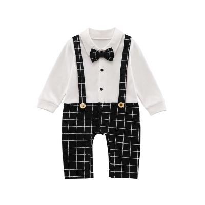 China Breathble Baby Boys Romper and Tuxedo Jacket Comfy Wedding Outfit Black for sale