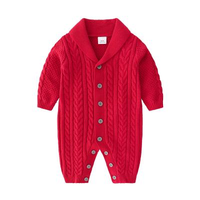 China Comfortable Breathble Baby Sweater Autumn And Winter Cotton Long Sleeve Romper Baby Boy Girl Knitted Overalls Clothes For 0-1 Years for sale