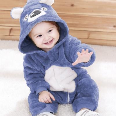 China Breathble Baby Boys Girls Boys Hoodie Rompers Winter Fleece Comfy Jumpsuit Infant Hoodie Romper Clothes Newborn Hooded Rompers for sale