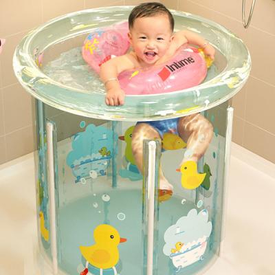 China 2022 Viable Best Selling Private Logo PVC Baby Folding Transparent Inflatable Bathtub for sale