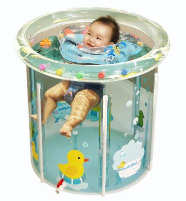 China Amazon portable plastic sustainable hot sale foldable transparent inflatable bathtub for baby for sale