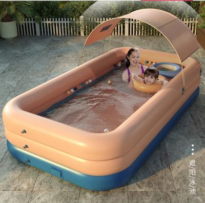 China Customized Large PVC Folding Outdoor Indoor Adult Kids Garden Swimming Pools Plastic Inflatable Swimming Pool for sale