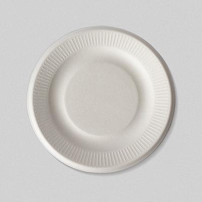 China Customized Different Size Disposable Round Sugarcane Dinner Plates For Microwave for sale