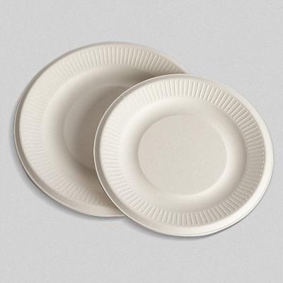 China Disposable Round 100% Hot Selling Compostable Greaseproof Durable Dinner Dishes for sale