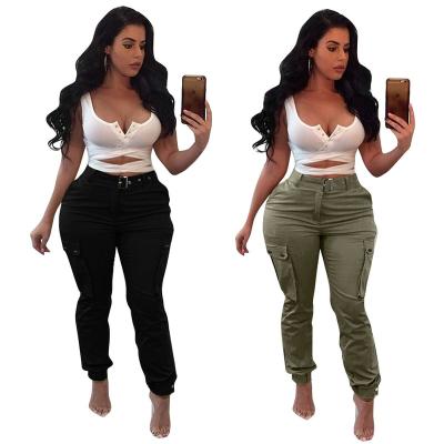 China J&H 2022 new design breathable plus size cargo pants women fashion to 4XL high waist chic pants stretch joggers with belts for sale