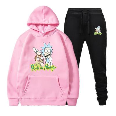 China Fashionable J&H Cartoon Printing Print Autumn Winter Sports Breathable Casual Sweatsuit Men Hoodies And Sweatpants Hot Selling Jogging Suits for sale