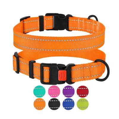 China CollarDirect Reflective Reflective Dog Collar with Buckle Adjustable Safety Nylon Collars for Small Medium Large Dogs for sale