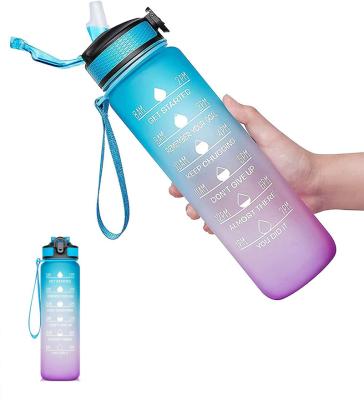 China Motivational Time Sustainable Eco Brand 1 Gallon Sports Reusable Clear Gym Plastic Water Bottle for sale