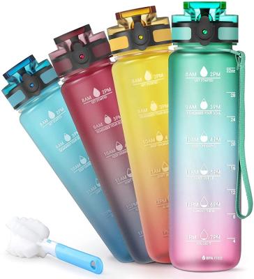 China 1 Gallon Brand Time Motivation Eco Friendly Reusable Transparent Gym Sports Plastic Water Bottle for sale