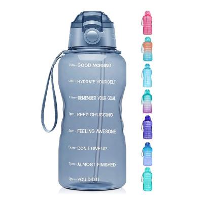 China 1 Gym Motivational Clear Plastic Sports Brand Half Gallon Time Viable Reusable Portable Water Bottle for sale