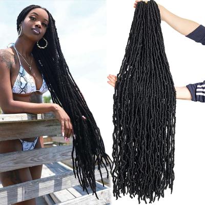 China 100% premium fiber faux locs wholesale nubian bobbi synthetic NU locs crochet soft 36 NU locs 24 braid hair extension 36inches 44inches hair for sale