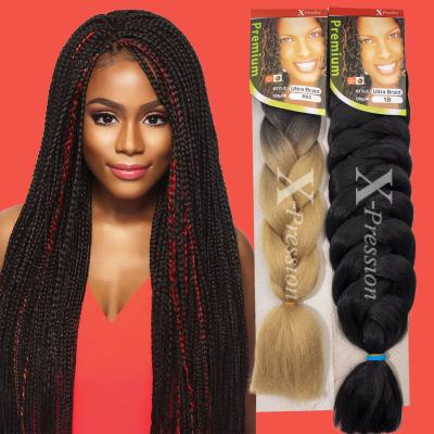 China Wholesale 82inch prestretched Yaki ombre braiding hair pre stretched xpression jumbo synthetic expression braiding hair extensions for sale