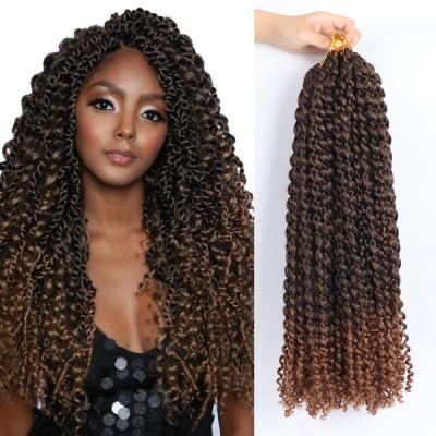 China Wholesale 22 Inch Factory Price Ombre Empress Curly Braids Synthetic Hair Pre Looped Water Wave 24 Inch Crochet Passion Twist Hair for sale