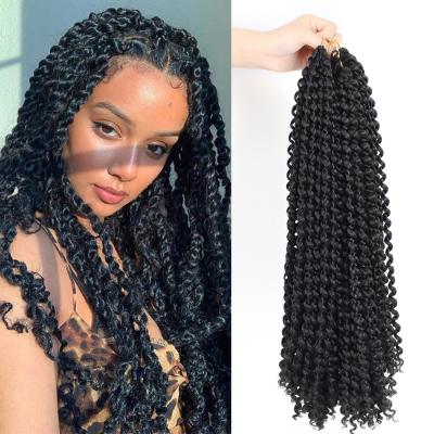 China Factory price high quality black synthetic hair pre twist bohemian short blonde blue water wave ombre hair passion 30 inch for sale