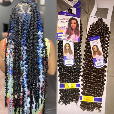 China Heat Resistant Low Synthetic Fiber Passion Twist Crochet Braid Hair Crochet Braid Hair Water Wave Passion Twist Hair Synthetic Wavy Passion Braiding Twist For Distressed for sale