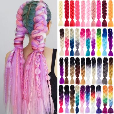 China Factory price synthetic hair extension wig 3 tone ombre silky soft crochet hair beads solid synthetic fiber chinese elephant braids for sale